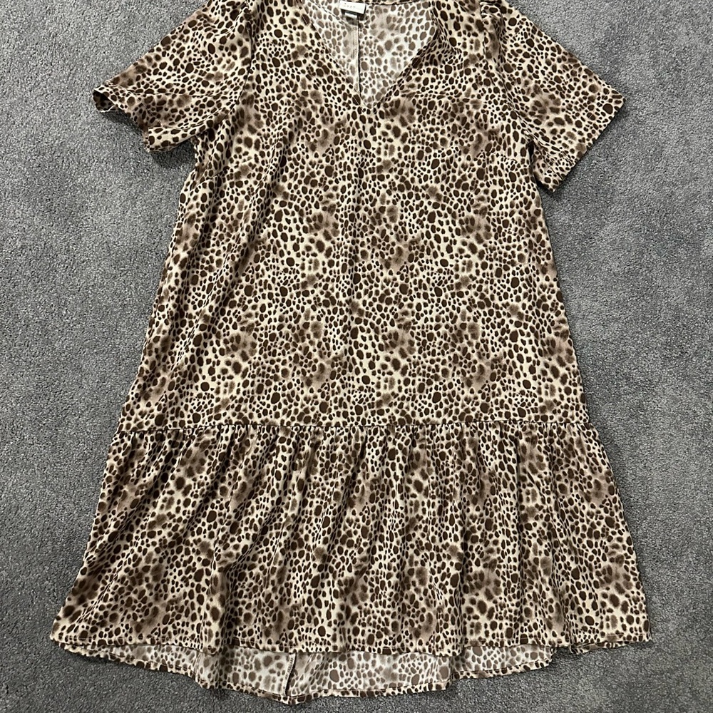 Leopard Print Short Sleeve Dress (XS)